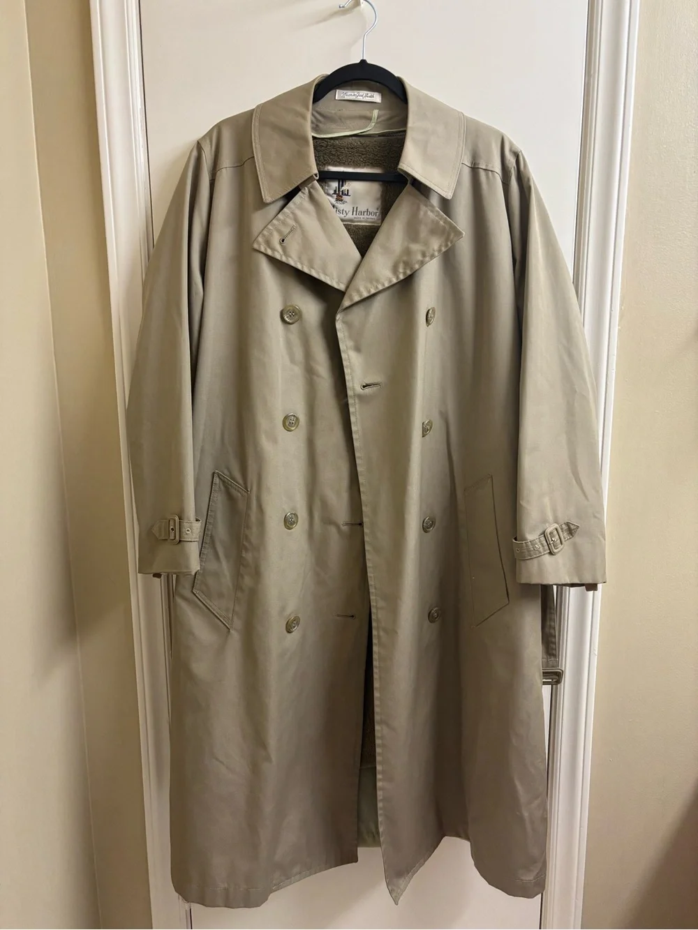 Vintage Misty Harbor Trench Coat Womens 14R Tan Belted Zip Out Liner Warm Jacket